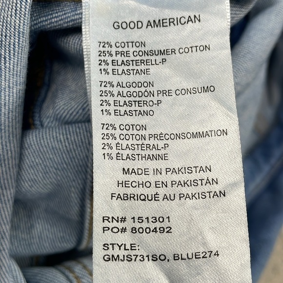 New Good American Fit For Success Jumpsuit in Blue274 Denim Jean Sz 7 - Picture 13 of 14